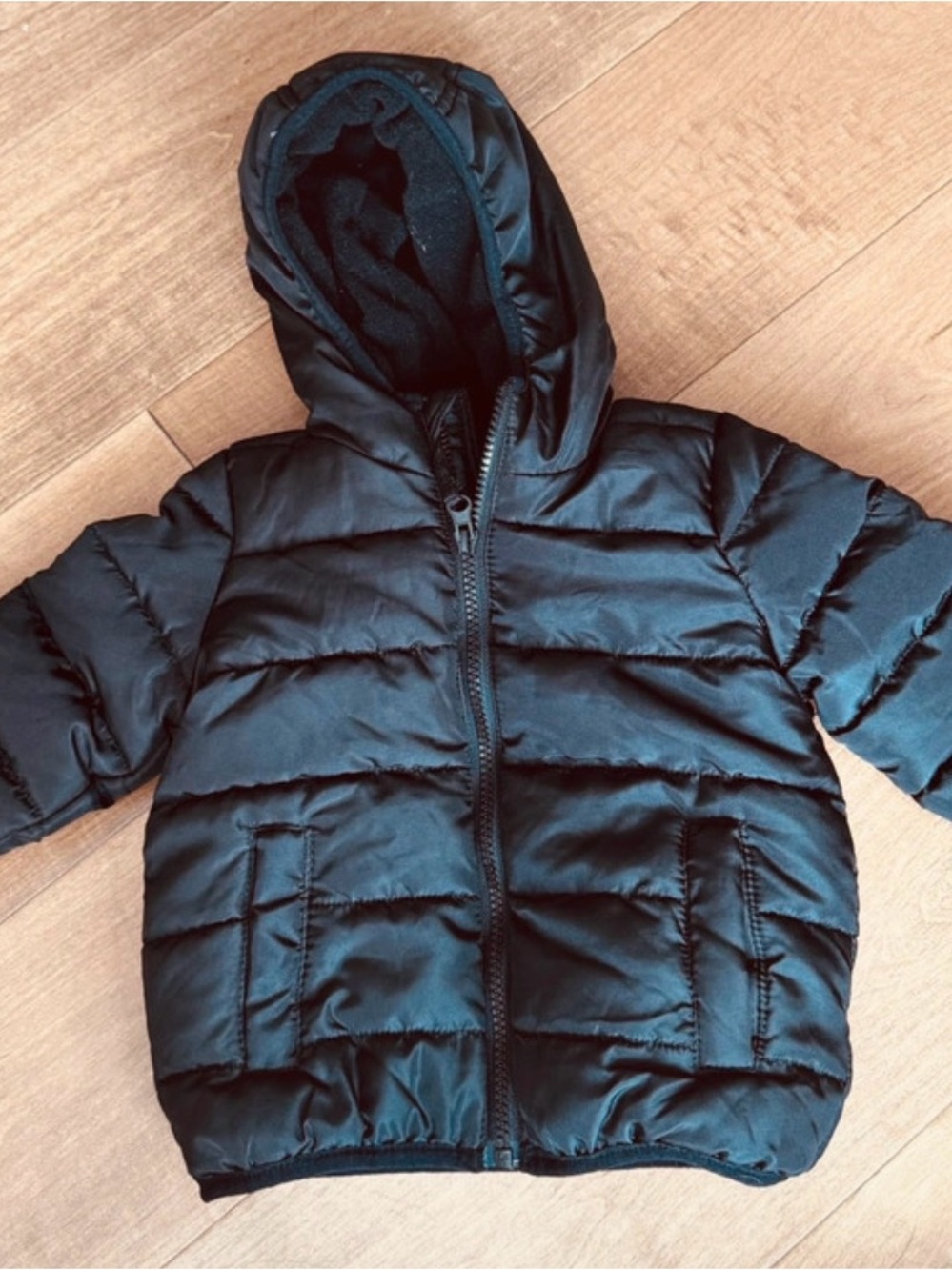 jumping beans Black Hooded Puffer Jacket for Kids